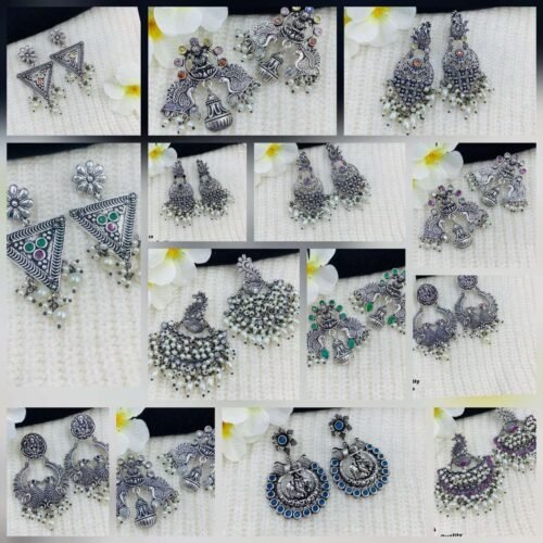 Silver Metal Earrings