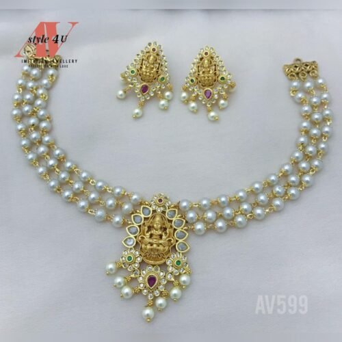 Pearls CZ Necklace Set