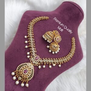 Exquisite Matte CZ Necklace Set