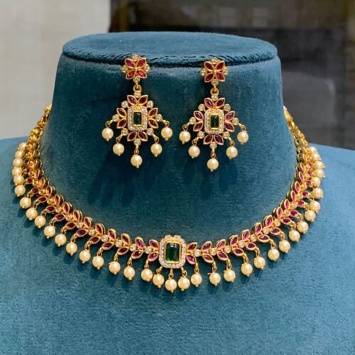 CZ Matte Necklace Set