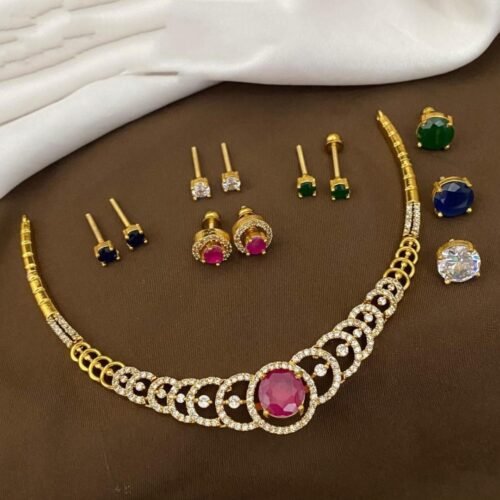 CZ Stone Changable Necklace Set