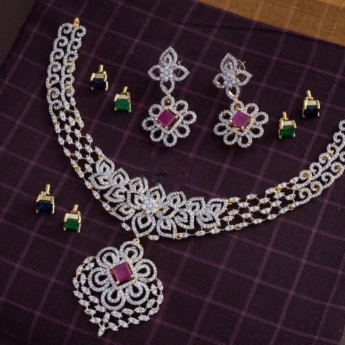 Exquisite stone changable CZ necklace