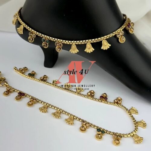 Elegance Redefined: Gold Plated Simple Anklet Jewellery
