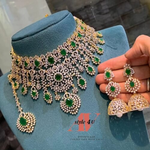 Exquisite CZ Bridal Choker Set: A Timeless Accessory