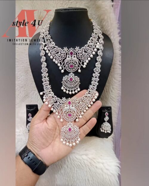 Elegant CZ Necklace and Haram Combo Jewellery for Every Occasion