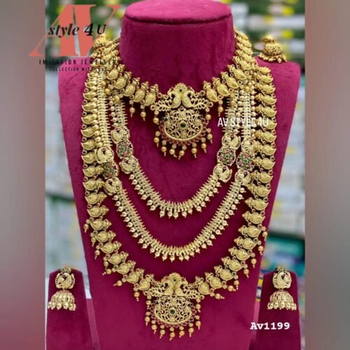 Affordable Elegance: Matte Combo Imitation Jewelry Set ( no god design)