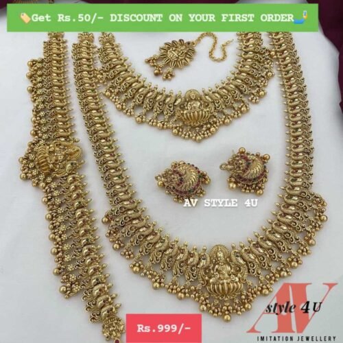 Gold Finish With only gold balls Semi Bridal Jewellery