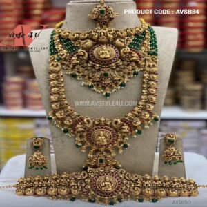 Stunning Green Beads Heavy Semi Bridal Jewellery Set