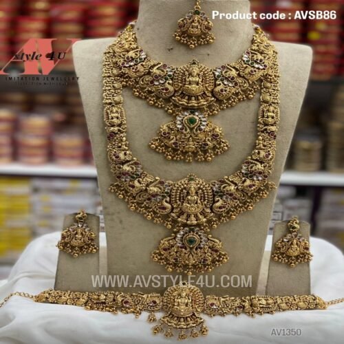 Gold Balls Lakshmi Semi Bridal Jewellery Set