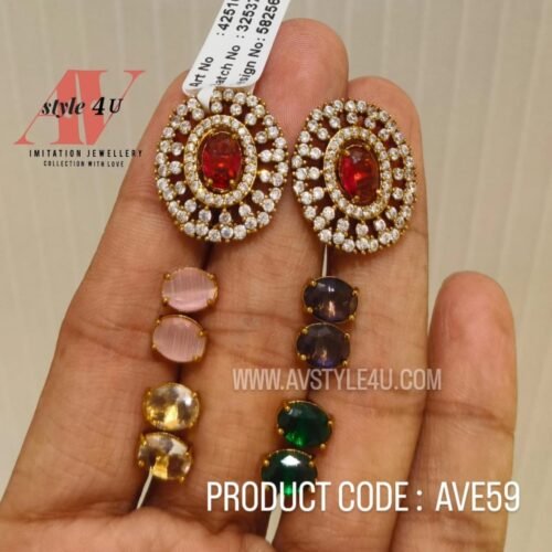Premium Quality CZ Earrings / Studs / cwith Changeable Stones