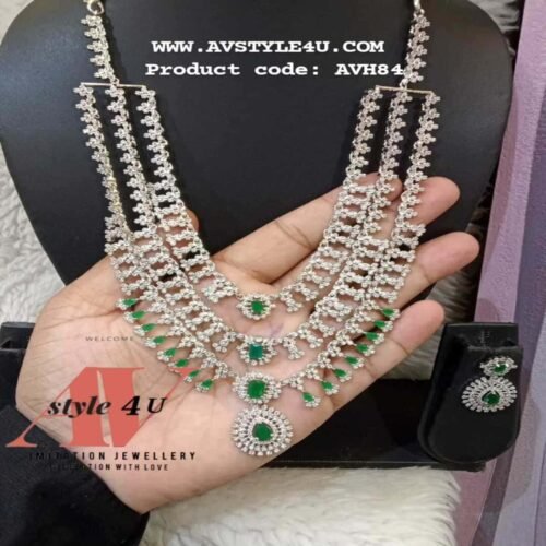 3 LAYER HARM PINK (2) 3 Layered CZ Haram Premium Quality Jewellery