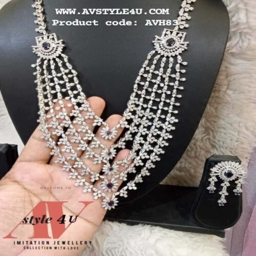 5 LAYER HARAM VIOLEET 5 Layered CZ Haram Jewellery Set