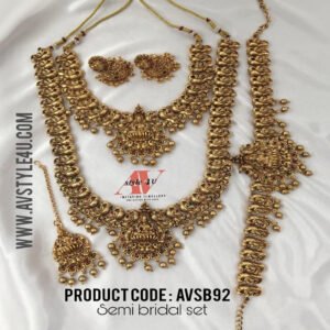 Lakshmi Gold Beads Matte Semi Bridal Set