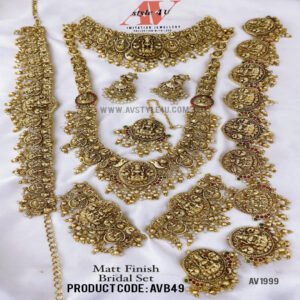Matte Gold Plated Bridal Set
