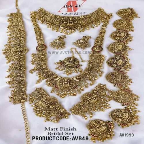 Matte Gold Plated Bridal Set