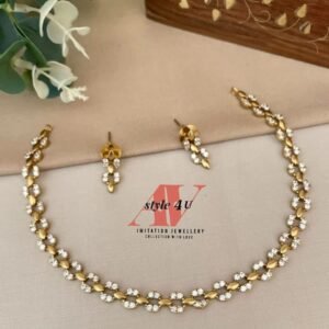 Matte Gold Plated Necklace Set
