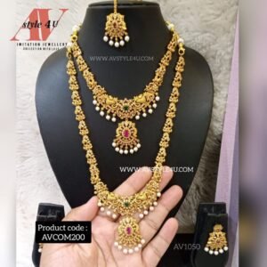 Stunning no idol / no god design CZ Necklace and Haram Combo jewellery