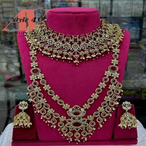 Victorian Necklace and Haram Combo Jewellery Set