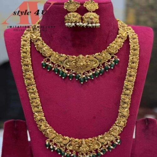 combo jewellery AVCOM198-899 (3) Matte Necklace and Haram Combo Jewellery