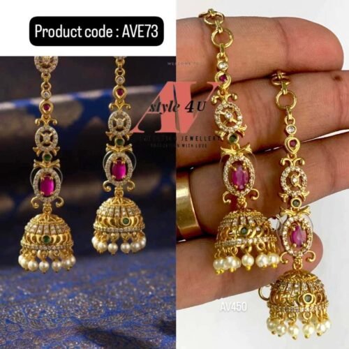 Gold-Look Earrings with Mateel