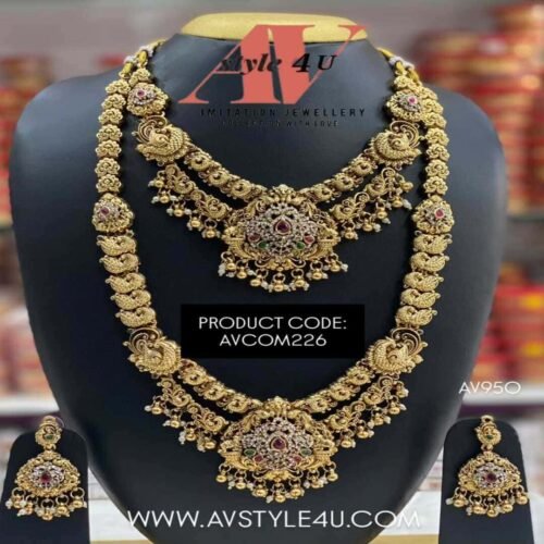 2 LAYER NECKLACE AND HARAM COMBO JEWELLERY PRODUCT CODE AVCOM226-950 2-Layer Necklace and Haram Combo Jewelry
