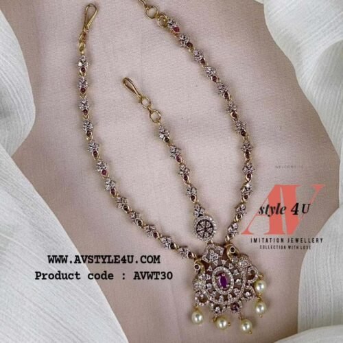 Elegant CZ 3-Layer Bridal Tikka