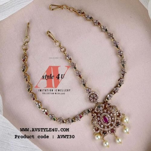 Elegant CZ 3-Layer Bridal Tikka