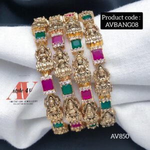 CZ Matte Lakshmi Bangles