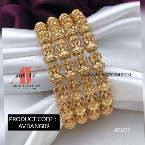 Matte Lakshmi Gold Bangles