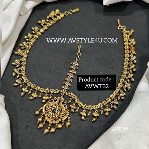 No idol or god design bridal maang tikka jewellery I Nethichitti