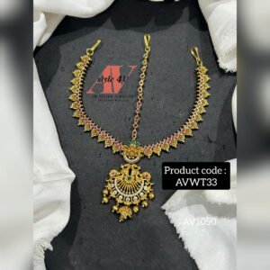 3-Layer Maang Tikka | Nethichutti With no god design or non idol