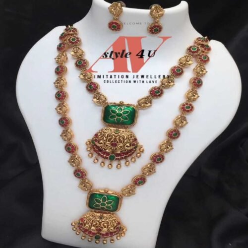 Combo jewellery maroon and grennPRODUCT CODE AVCOM250-699 Non-Idol Combo Jewellery