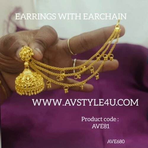 Micro Gold Plated Earrings with Earchain