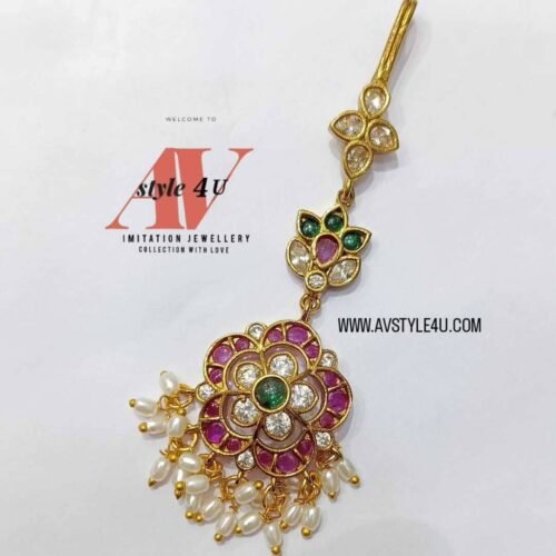 TIKKA PRODUCT CODE AVT72-499 (5) CZ Kemp Maang Tikka Jewellery