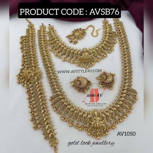 Gold Finish With only gold balls Semi Bridal Jewellery