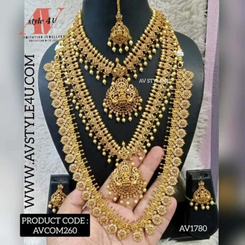 Premium quality necklace and haram combo- AVCOM260- 1780 Premium Necklace and Haram Combo