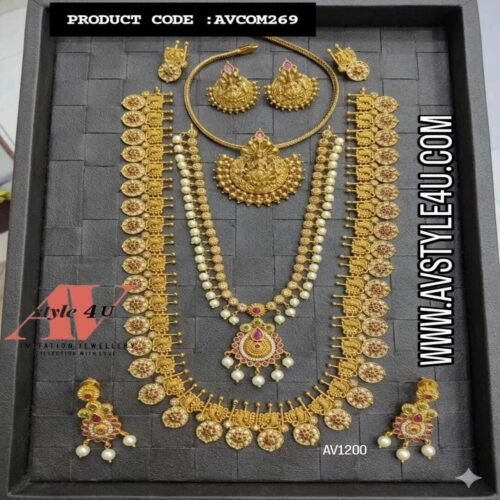 Premium quality necklace and haram combo- AVCOM269- 1200 Premium Necklace and Haram Combo