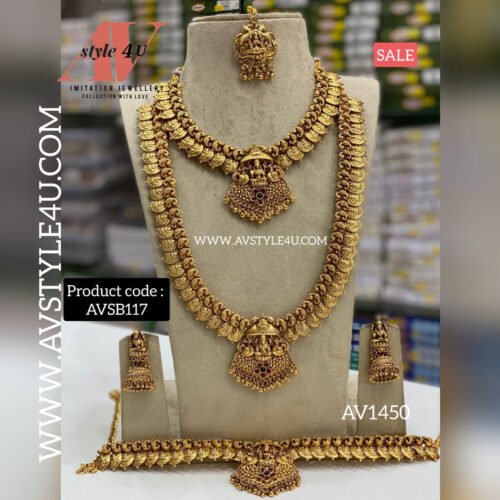 SEMI BRIDAL JEWELLERY AVS117 1550 Elevate Your Look with the Matte Lakshmi Semi Bridal Set