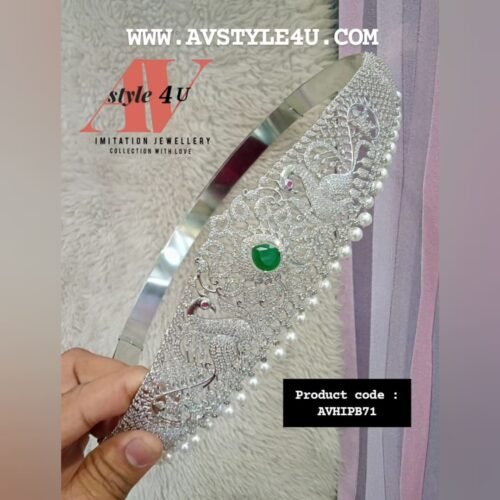 CZ Big Size Silver Hipbelt Jewellery