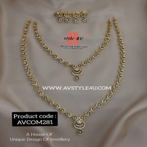Simple CZ Necklace and Haram Combo