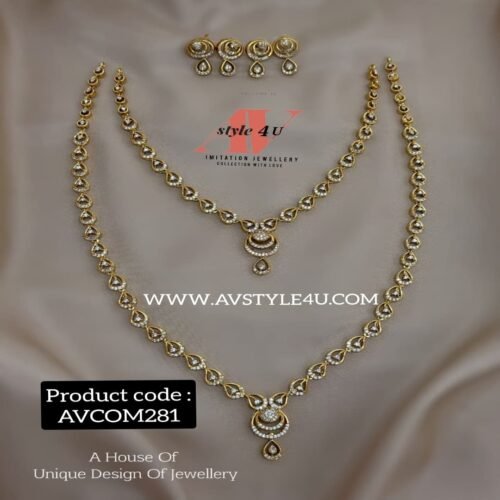 Simple CZ Necklace and Haram Combo