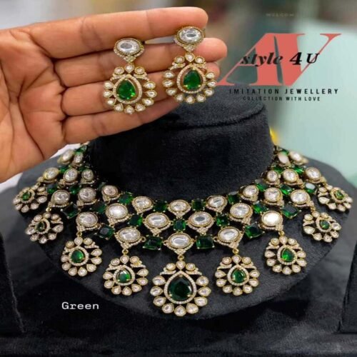 CZ Bridal Choker PRODUCT CODEAVN373 3600-GREEN CZ Bridal Choker