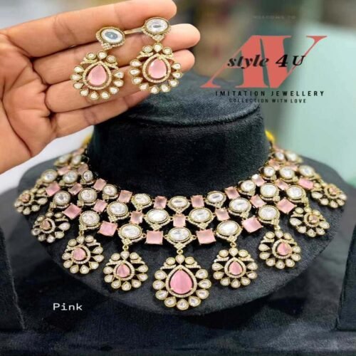 CZ Bridal Choker PRODUCT CODEAVN373 3600-PINK CZ Bridal Choker