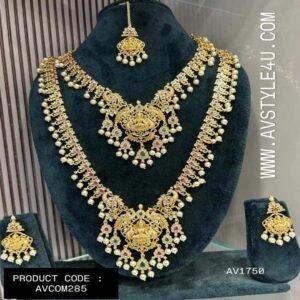 CZ Bridal Necklace and Haram Combo