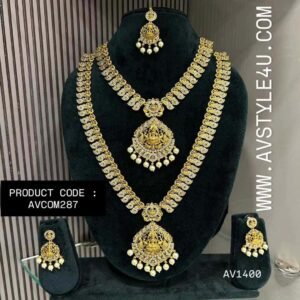 CZ Bridal Necklace and Haram Combo