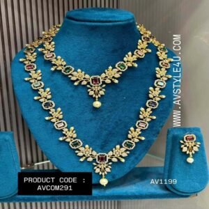CZ Bridal Necklace and Haram Combo
