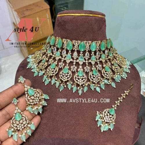 CZ CHOKER SET PRODUCTCODEAVN363-3999 (4) CZ Choker Set