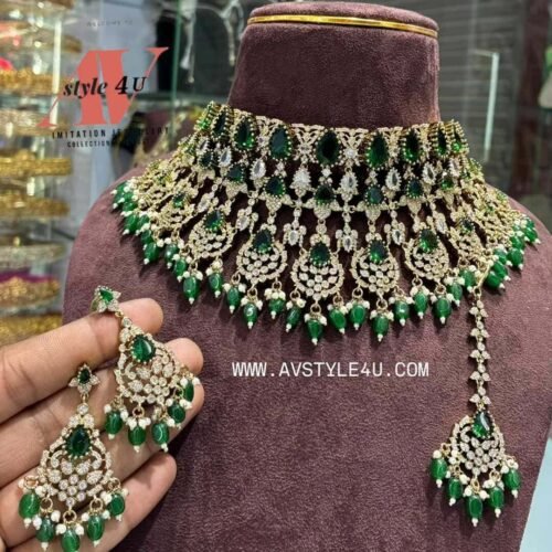 CZ CHOKER SET PRODUCTCODEAVN363-3999 (6) CZ Choker Set