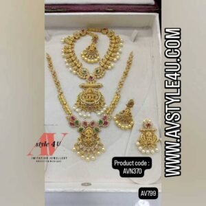 CZ Lakshmi GuttaPusala Necklace Combo
