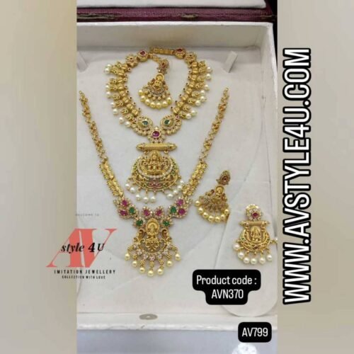 CZ Lakshmi GuttaPusala Necklace Combo